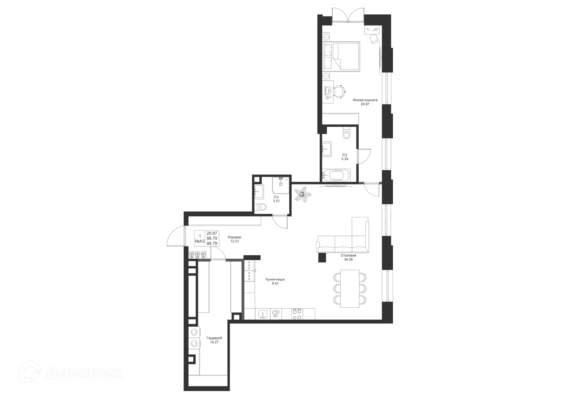 Фото квартиры в ЖК Мифы