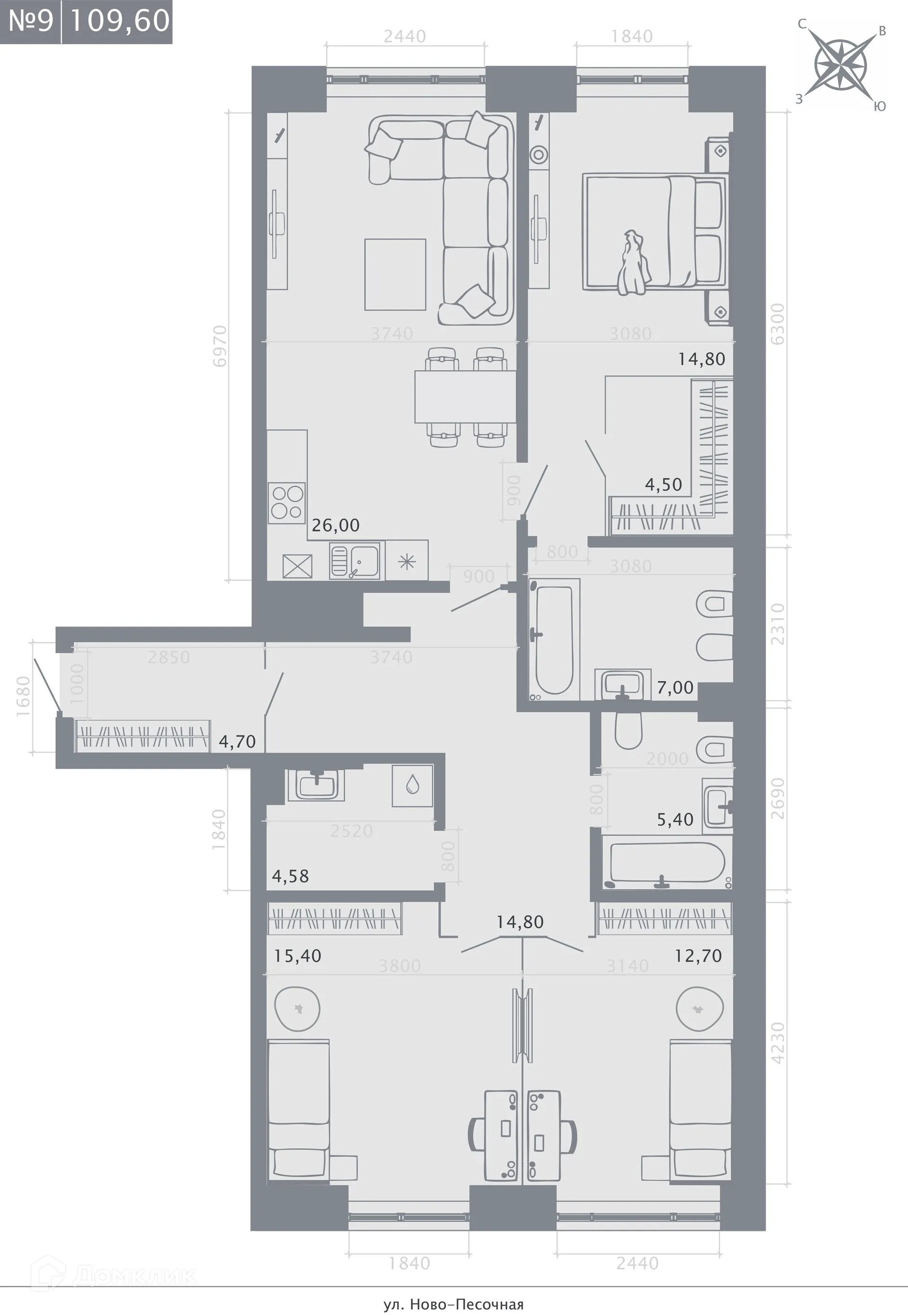 Фото квартиры в ЖК Кастура Таун