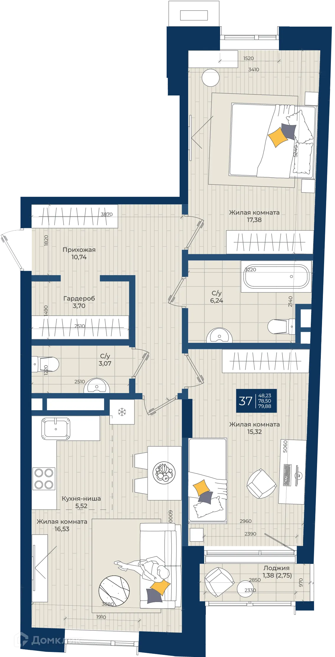 Фото квартиры в ЖК Концепт-комплекс бизнес-класса "Максат"