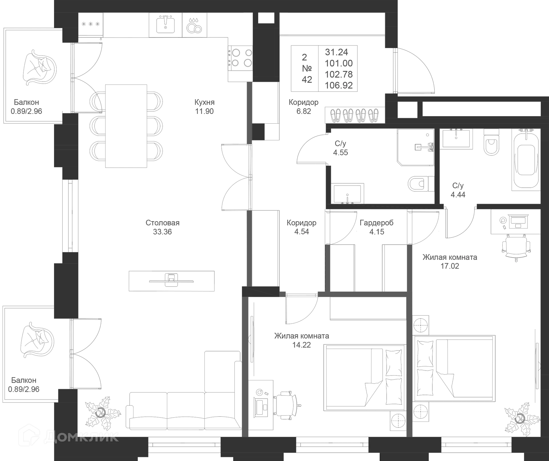 Фото квартиры в ЖК Мифы