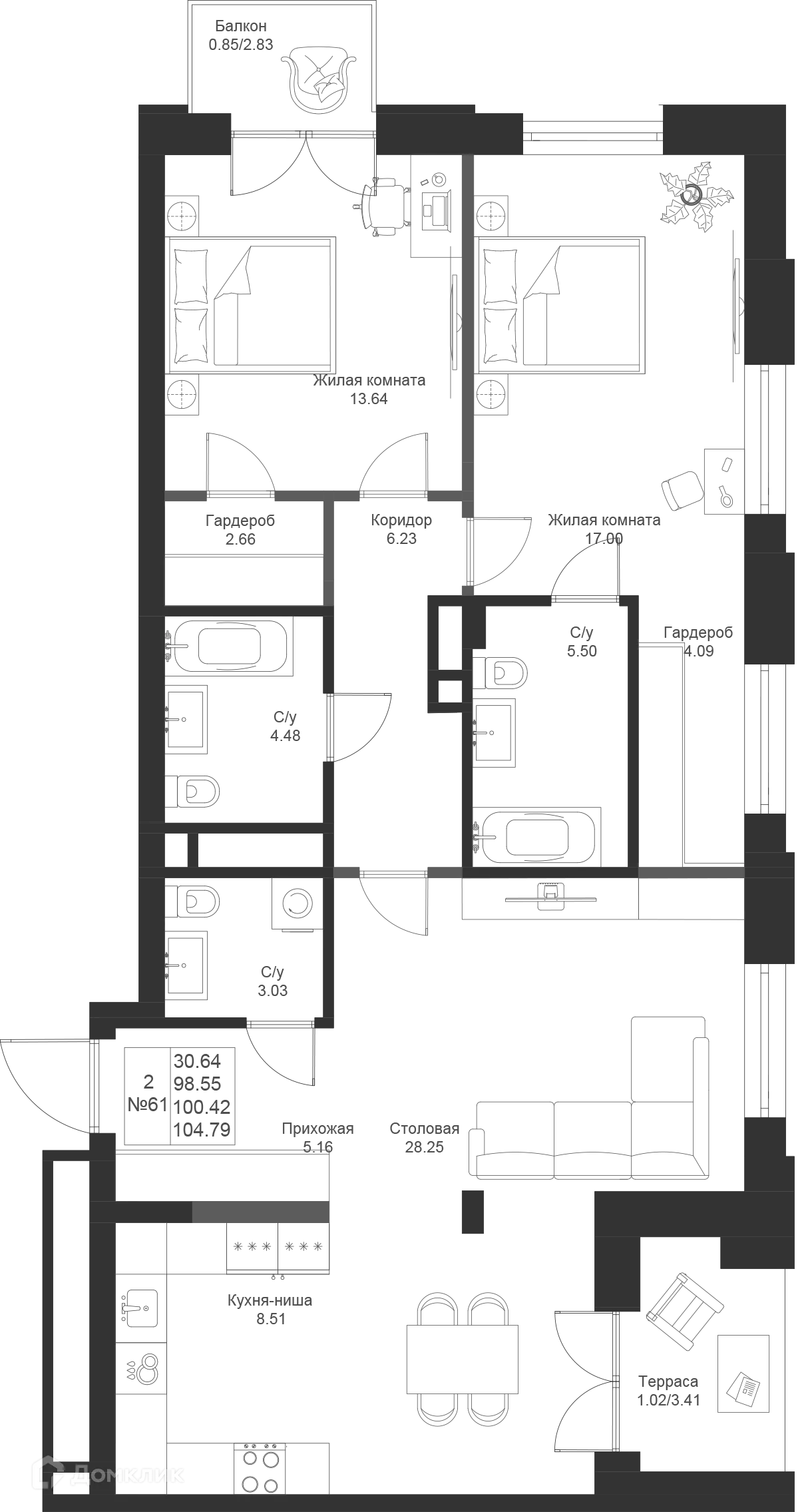 Фото квартиры в ЖК Мифы