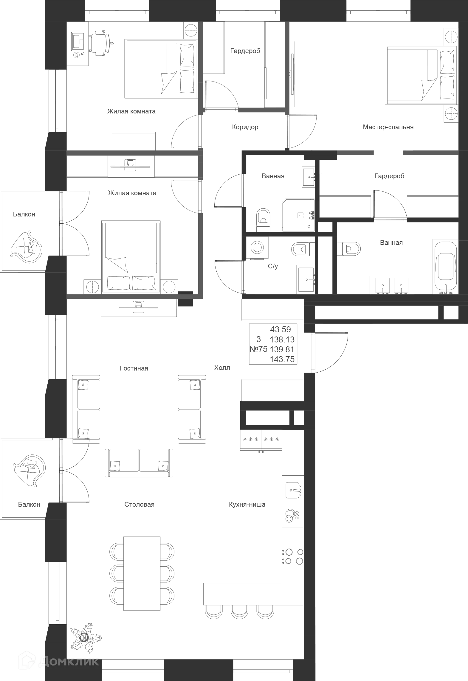 Фото квартиры в ЖК Мифы