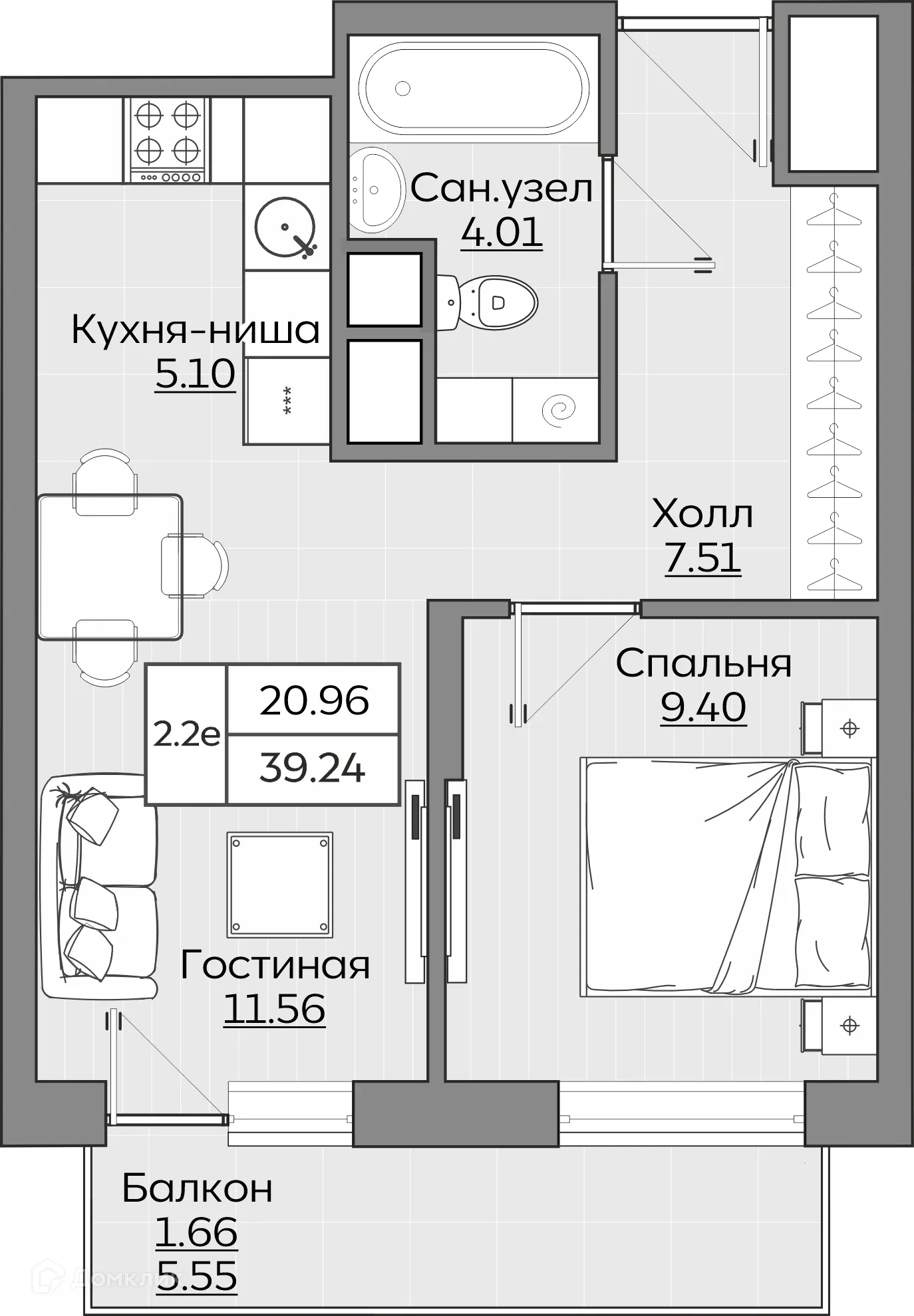 Фото квартиры в ЖК Батталовский