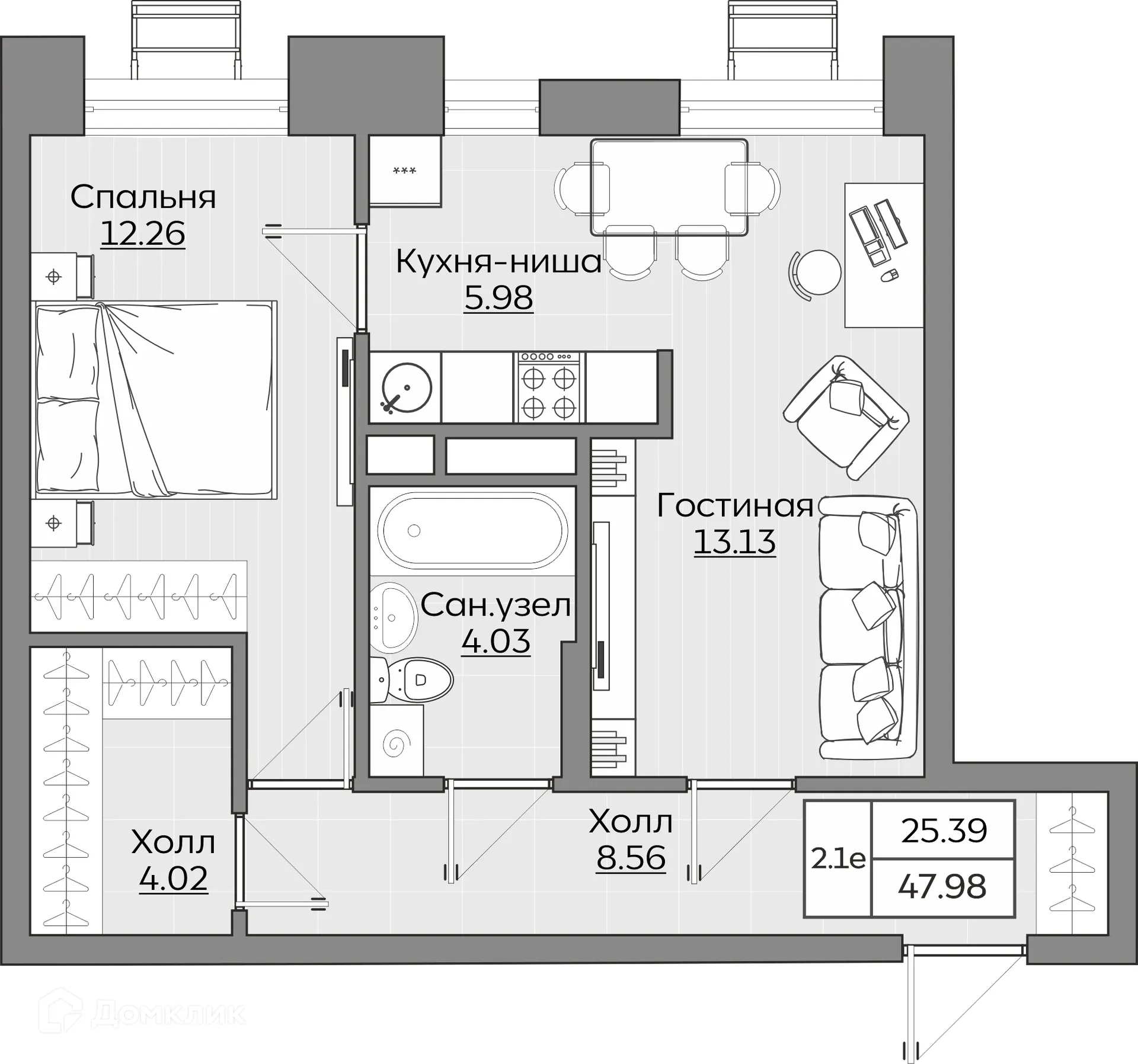 Фото квартиры в ЖК Батталовский