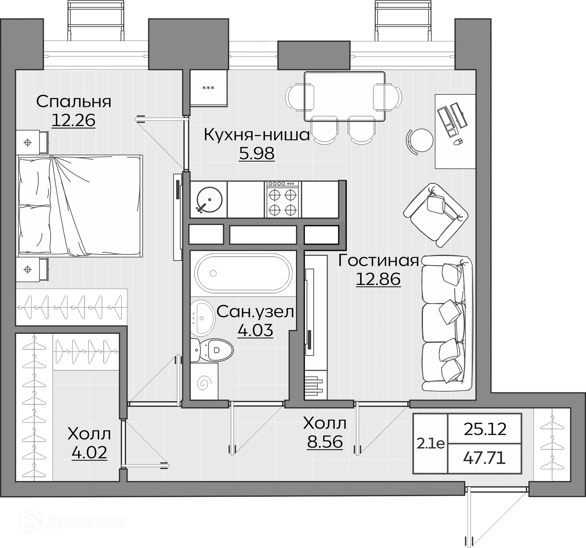 Фото квартиры в ЖК Батталовский