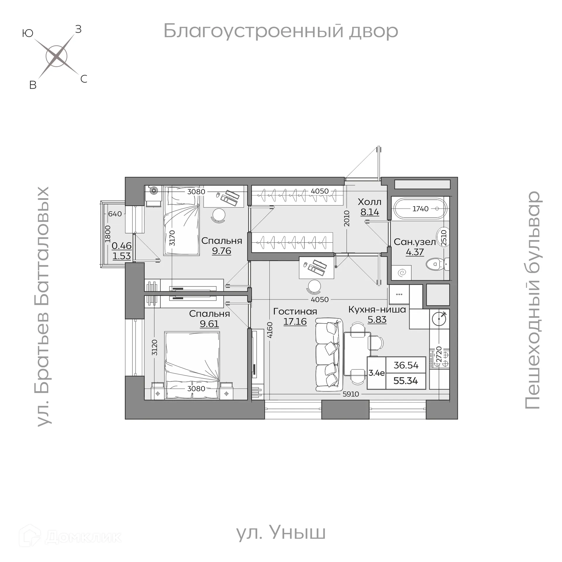 Фото квартиры в ЖК Батталовский