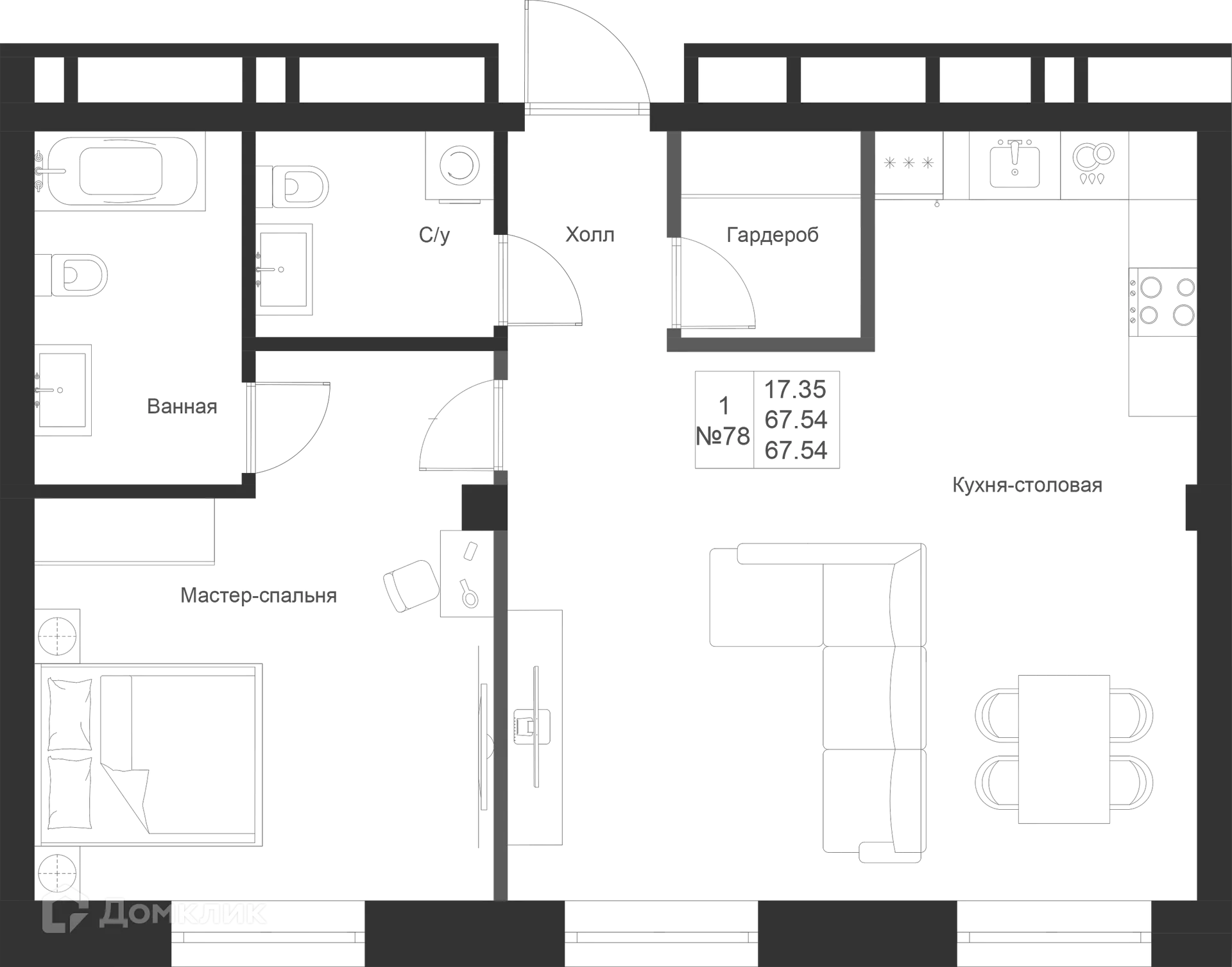 Фото квартиры в ЖК Мифы