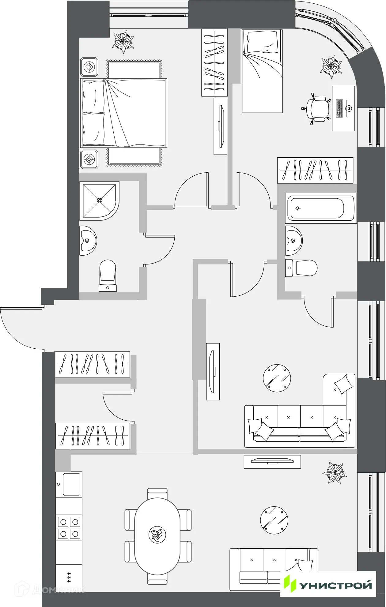 Фото квартиры в ЖК Уникум на Проспекте Победы