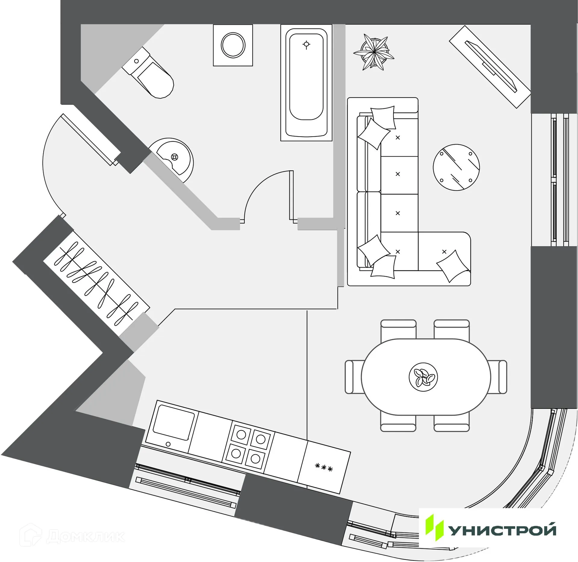 Фото квартиры в ЖК Уникум на Проспекте Победы
