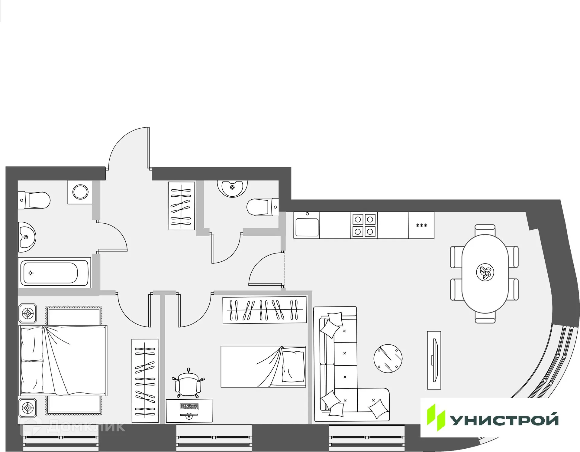 Фото квартиры в ЖК Уникум на Проспекте Победы