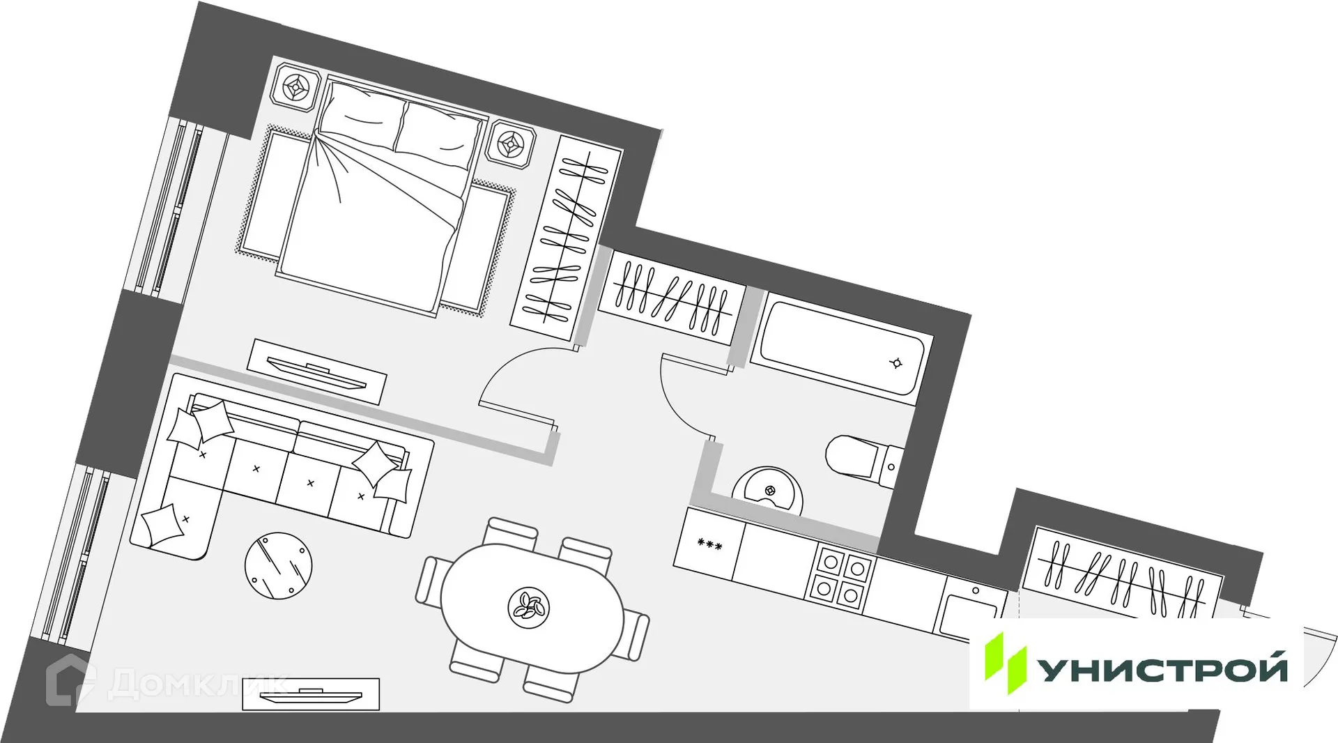 Фото квартиры в ЖК Уникум на Проспекте Победы