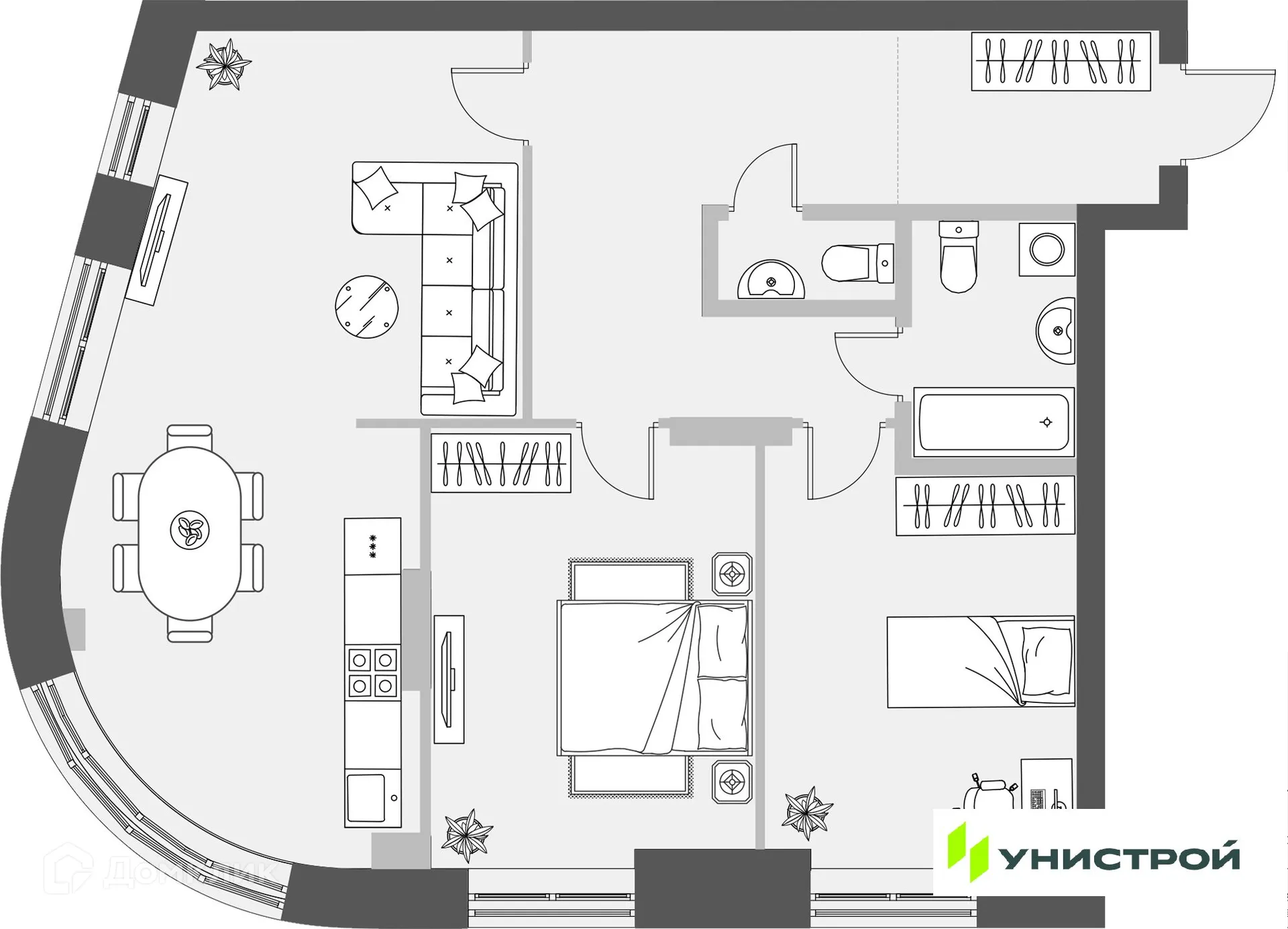 Фото квартиры в ЖК Уникум на Проспекте Победы