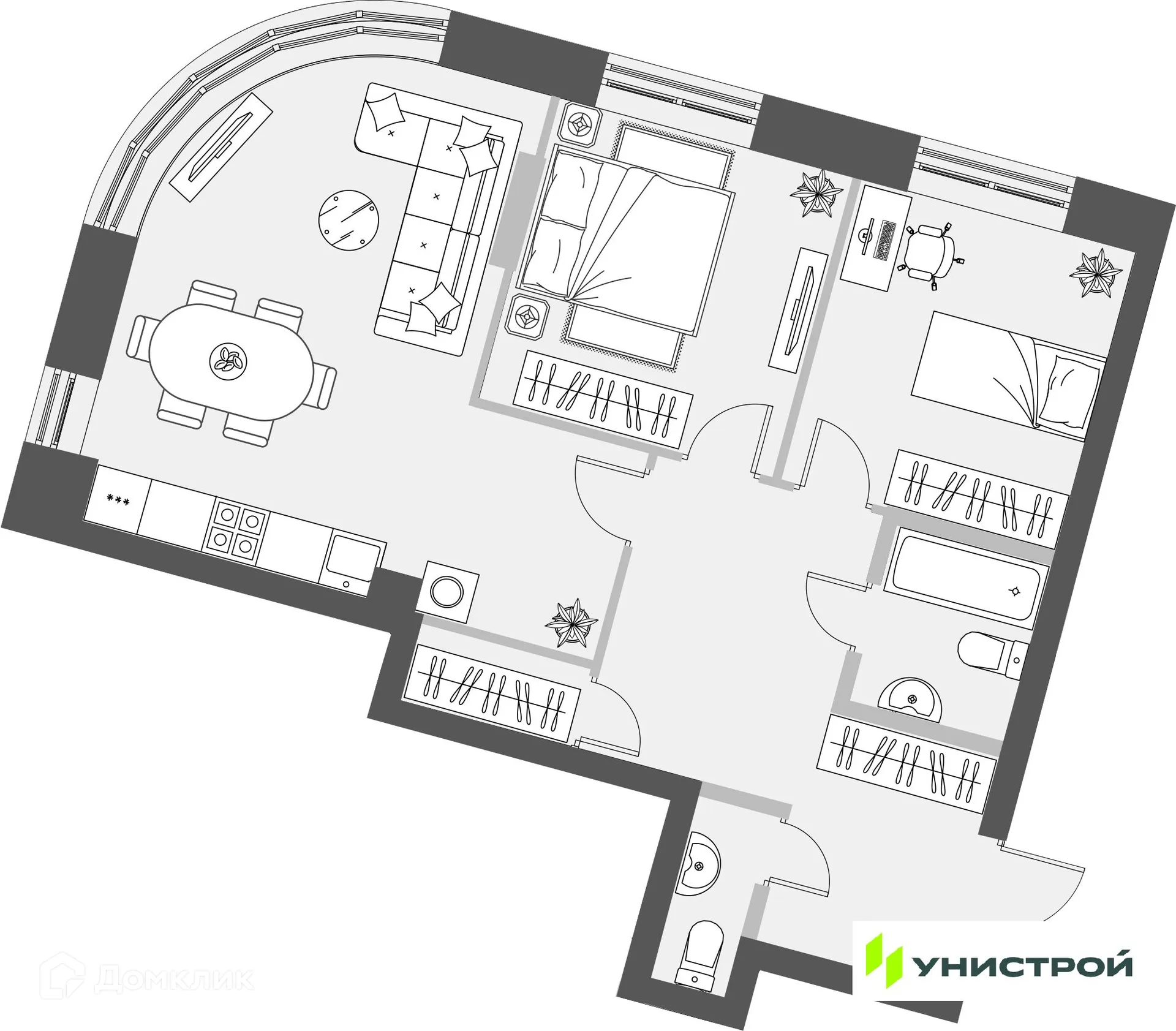 Фото квартиры в ЖК Уникум на Проспекте Победы