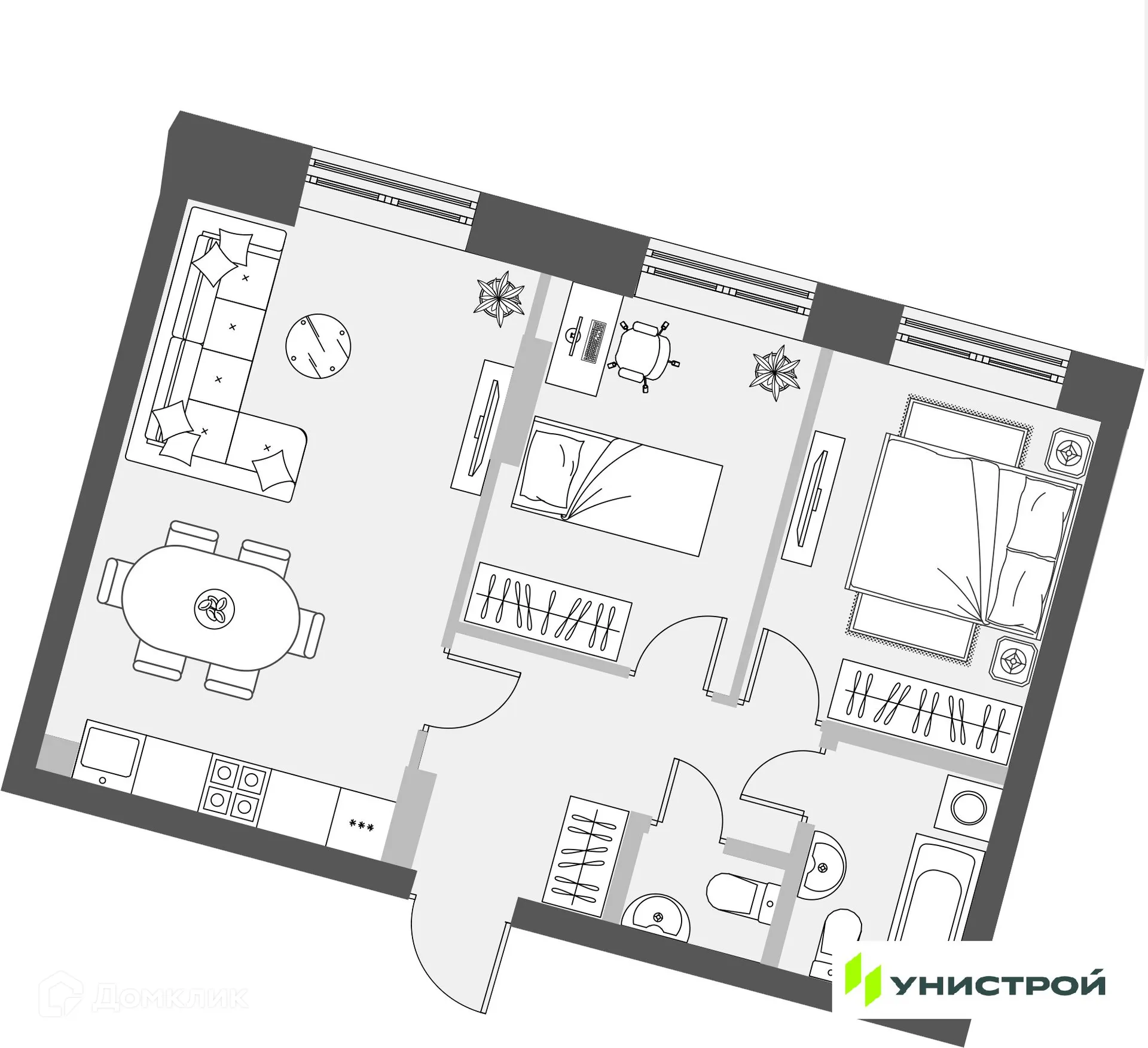 Фото квартиры в ЖК Уникум на Проспекте Победы