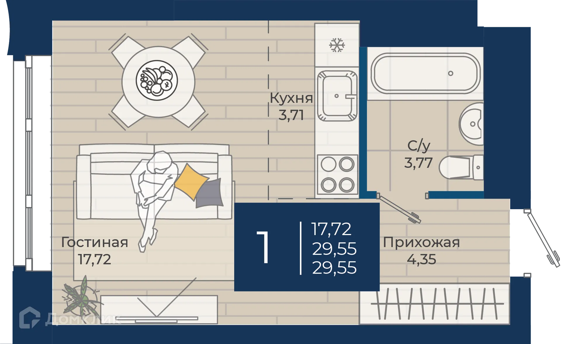 Фото квартиры в ЖК NOVA (ЖК НОВА)