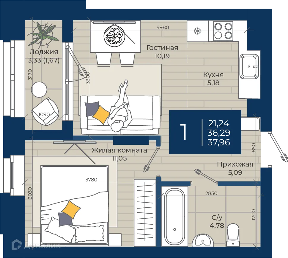 Фото квартиры в ЖК NOVA (ЖК НОВА)