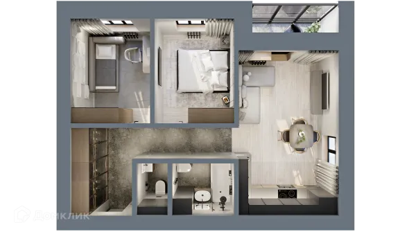 Планировка 2 комн. в ЖК "Ривьера life" (Ривьера Лайф)