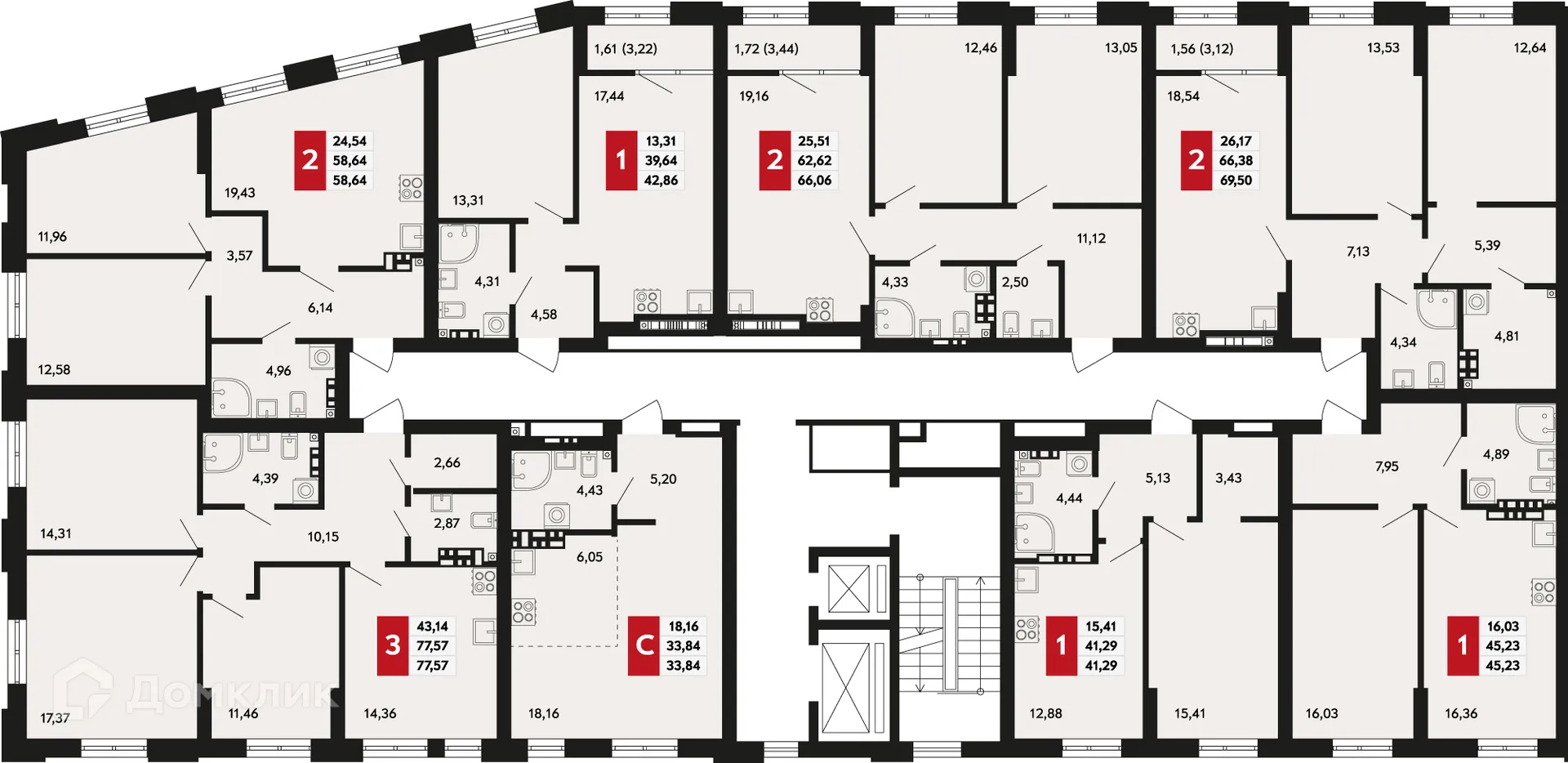 Планировка 1-комнатной квартиры 33.84 м² в ЖК Невский квартал, г. Верхняя Пышма — фото 2