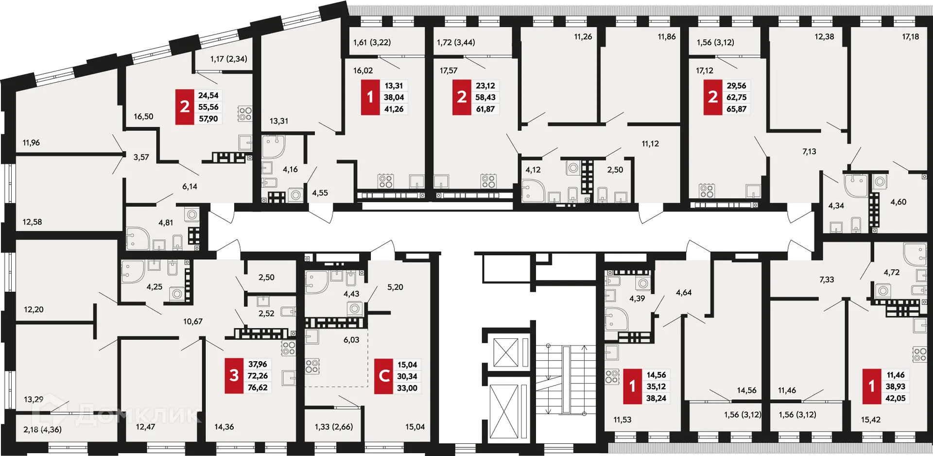 Планировка 1-комнатной квартиры 33 м² в ЖК Невский квартал, г. Верхняя Пышма — фото 2