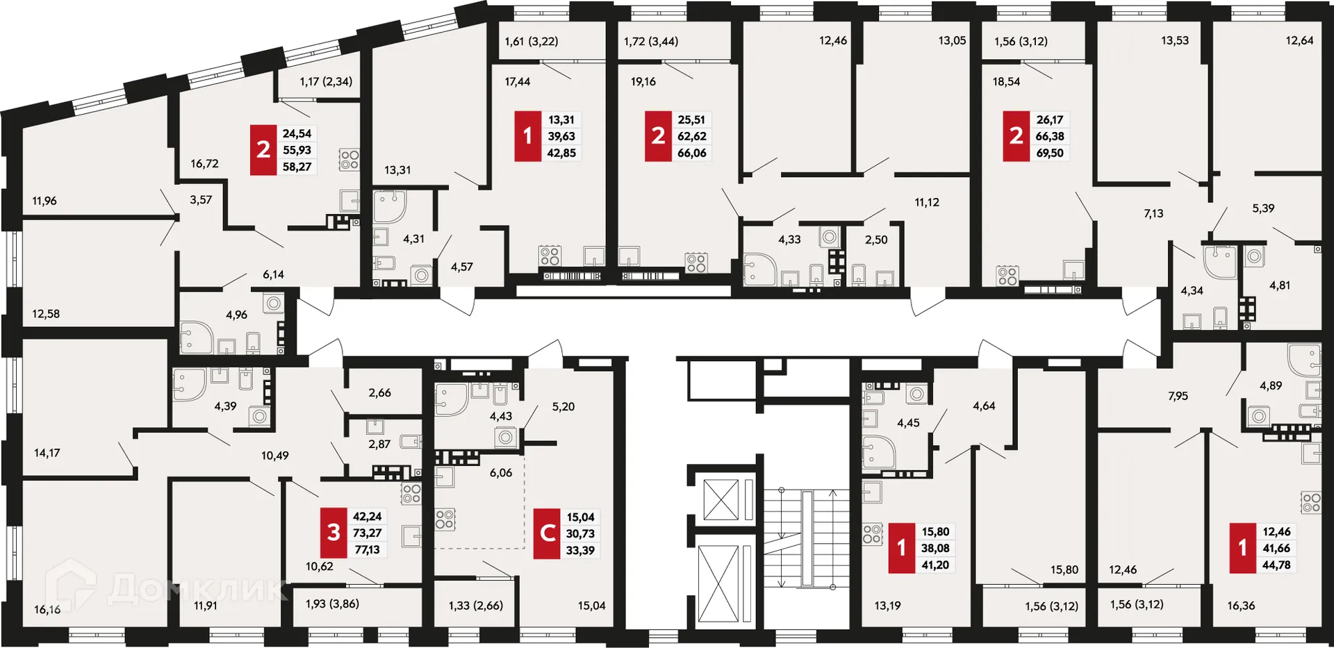 Планировка 1-комнатной квартиры 41.2 м² в ЖК Невский квартал, г. Верхняя Пышма — фото 2