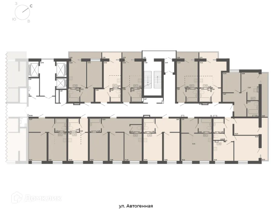 Планировка 1-комнатной квартиры 41.02 м² в NOVA-апарт, г. Новосибирск — фото 2