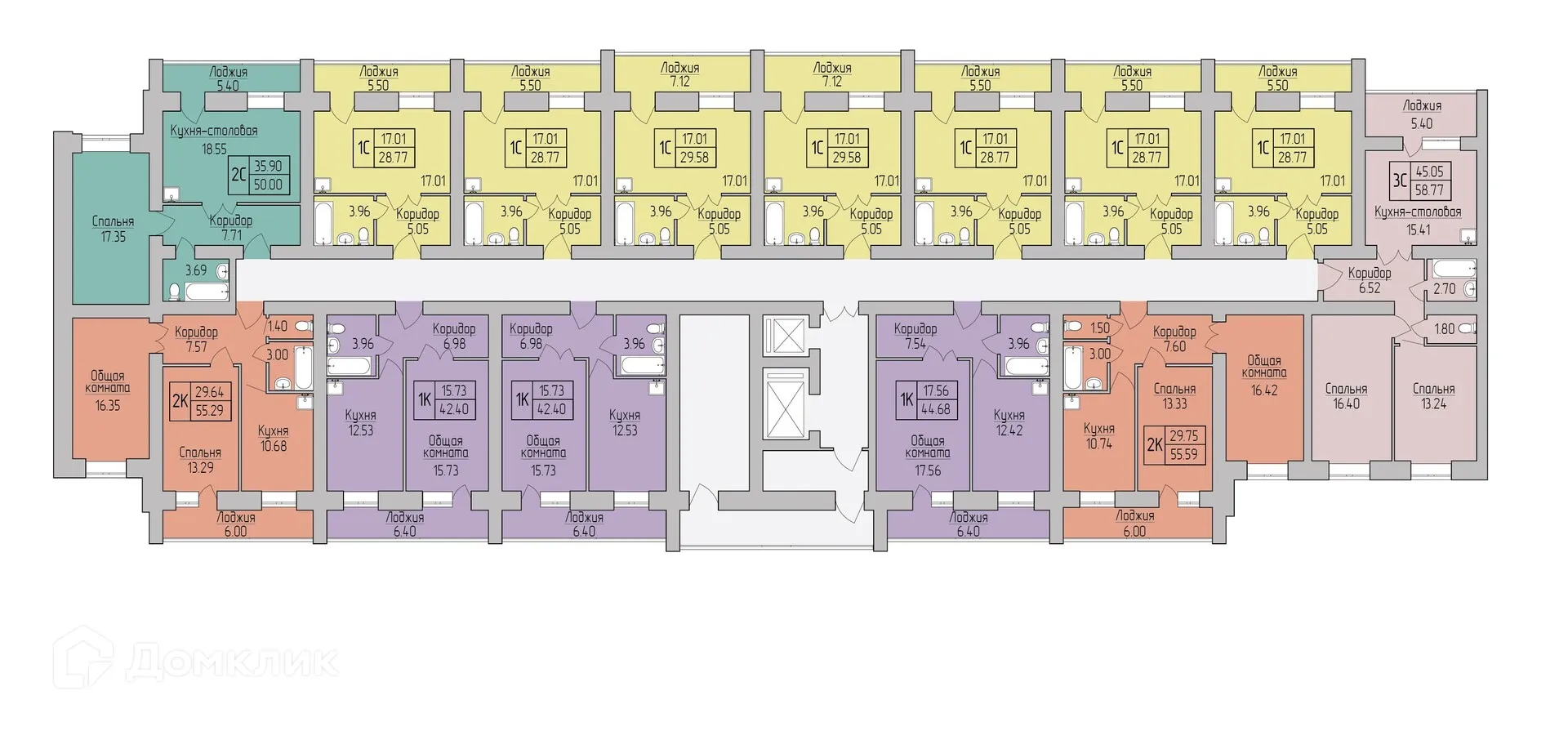 Планировка студии квартиры 28.77 м² в ЖК Дивногорский, г. Новосибирск — фото 4