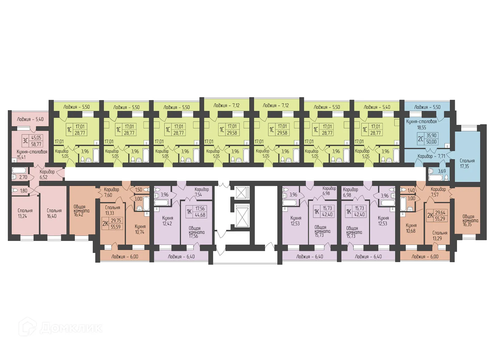 Планировка студии квартиры 29.58 м² в ЖК Дивногорский, г. Новосибирск — фото 4