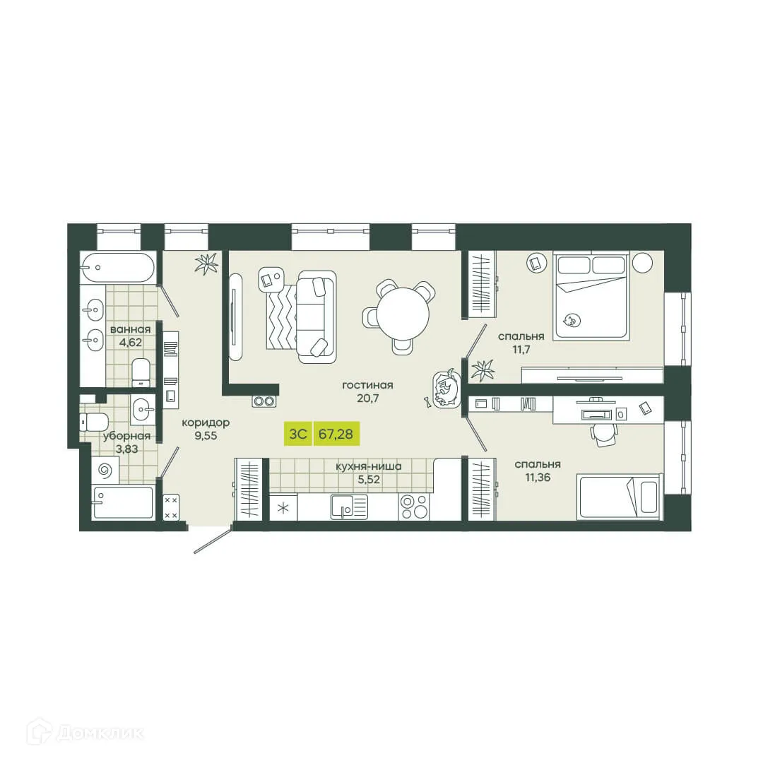 Фото квартиры в ЖК Белкин