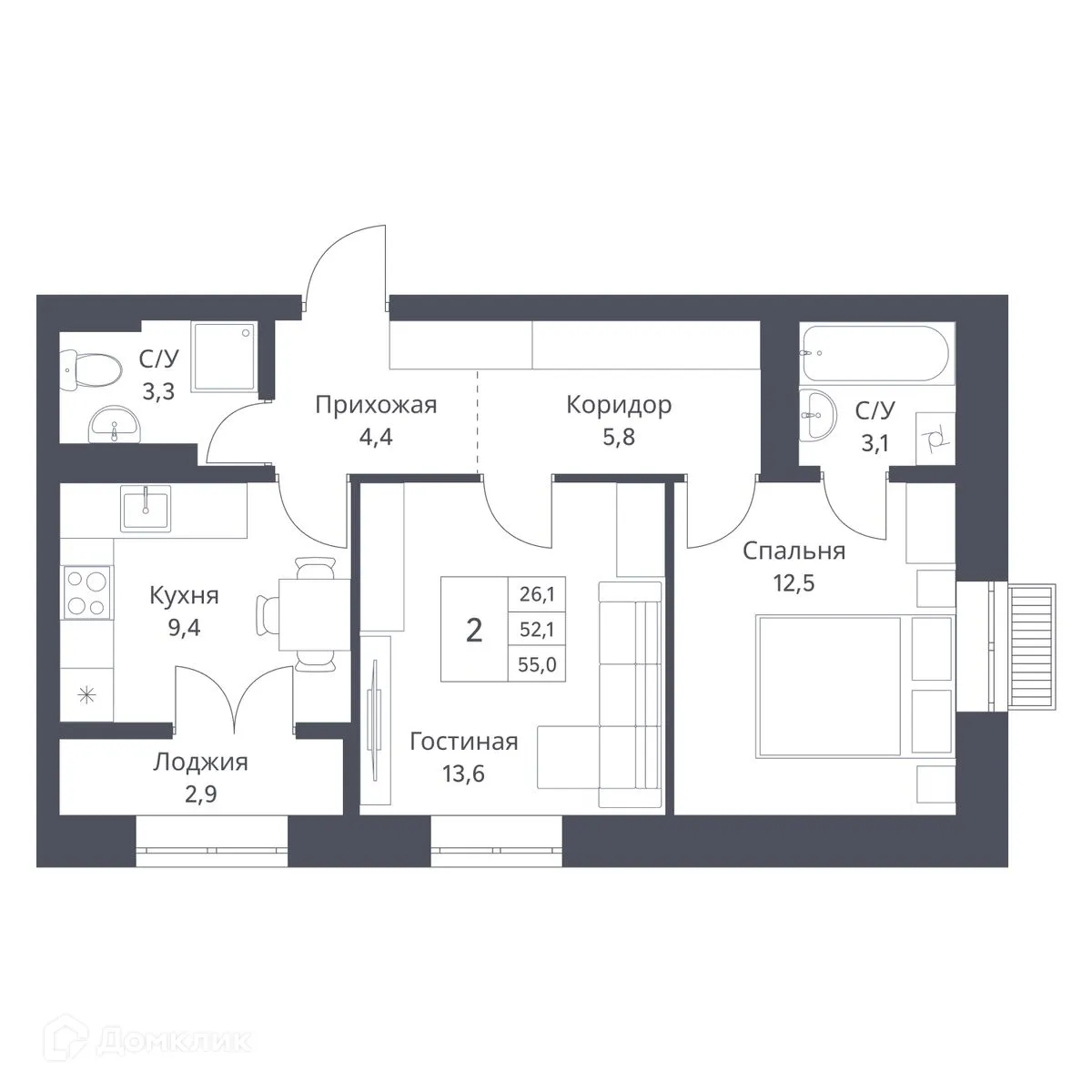 Фото квартиры в ЖК Основатели