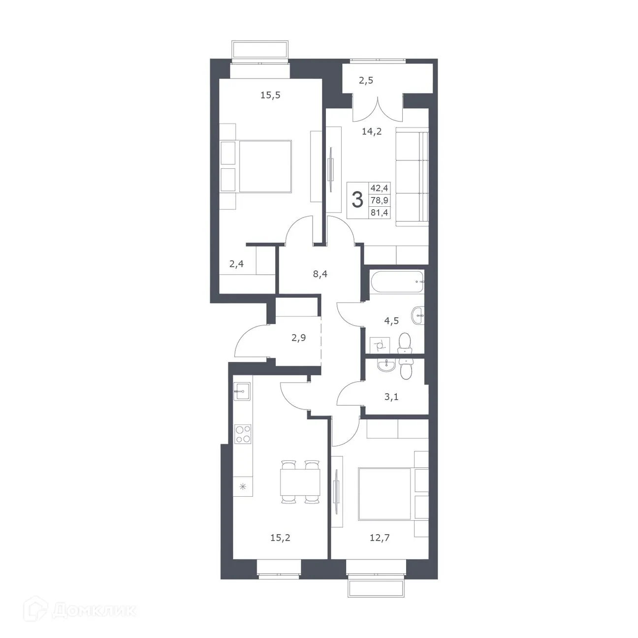 Фото квартиры в ЖК Основатели