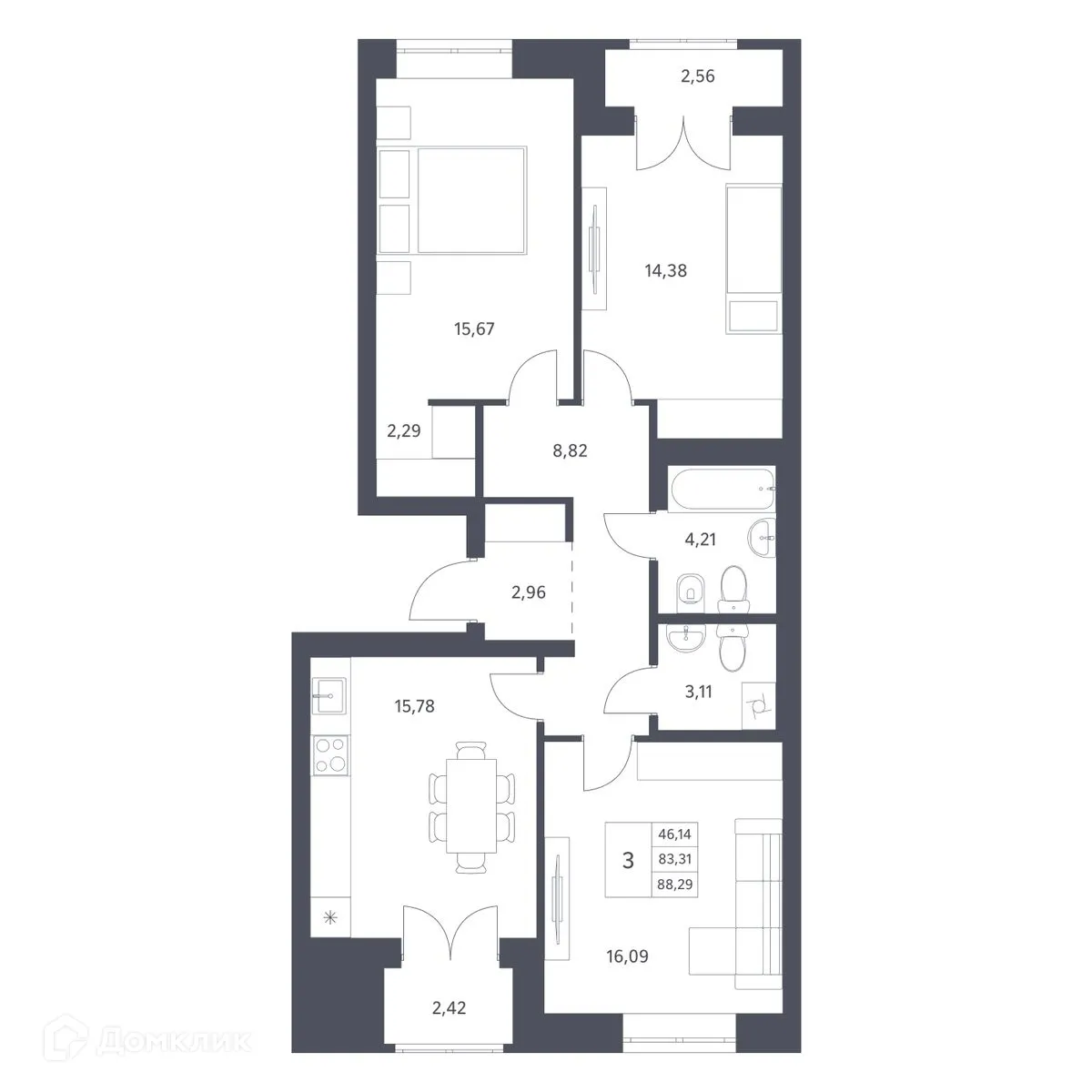 Фото квартиры в ЖК Основатели