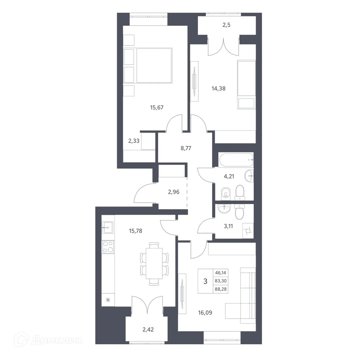 Фото квартиры в ЖК Основатели