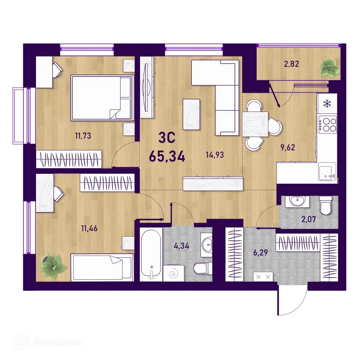 Фото квартиры в ЖК Оптимисты