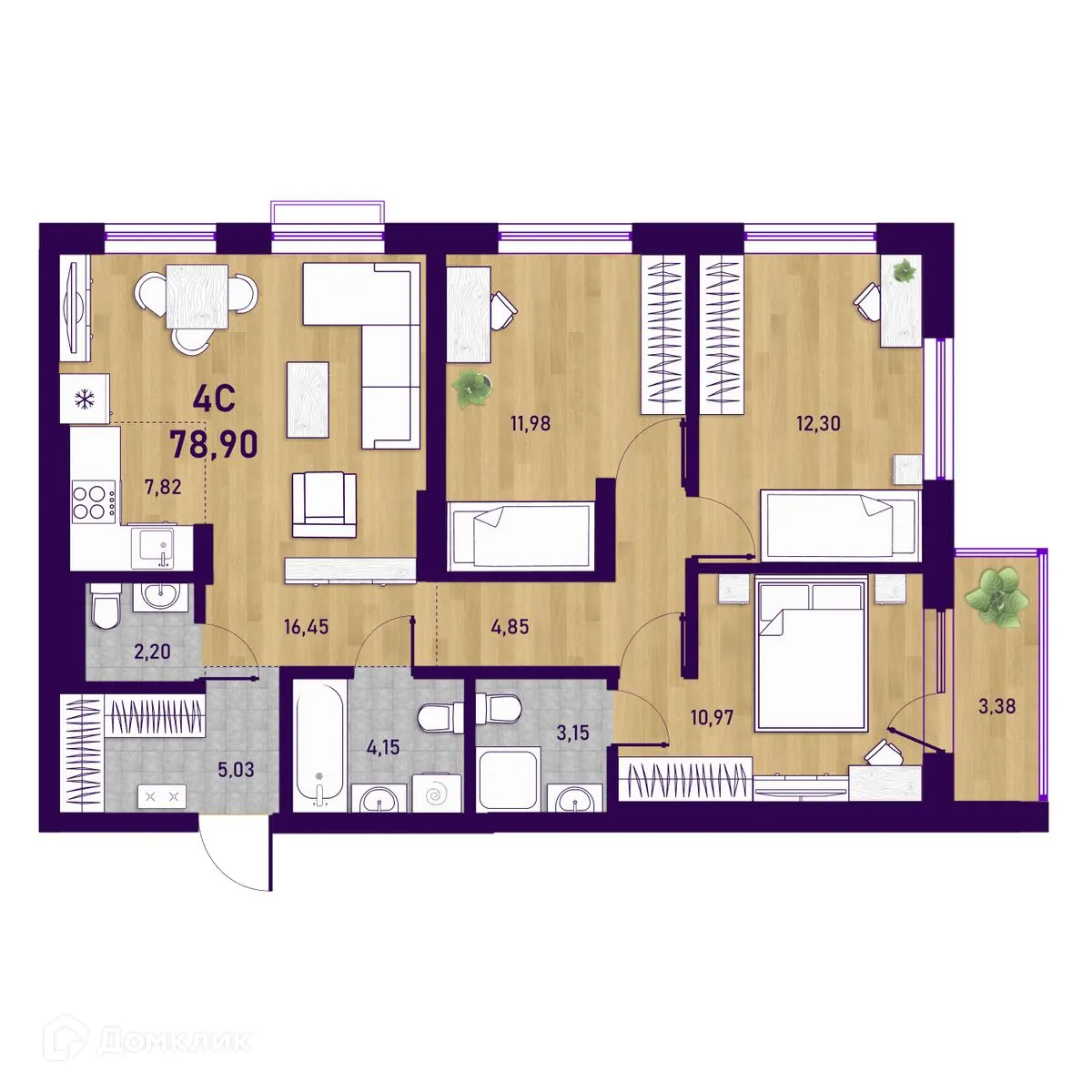 Фото квартиры в ЖК Оптимисты