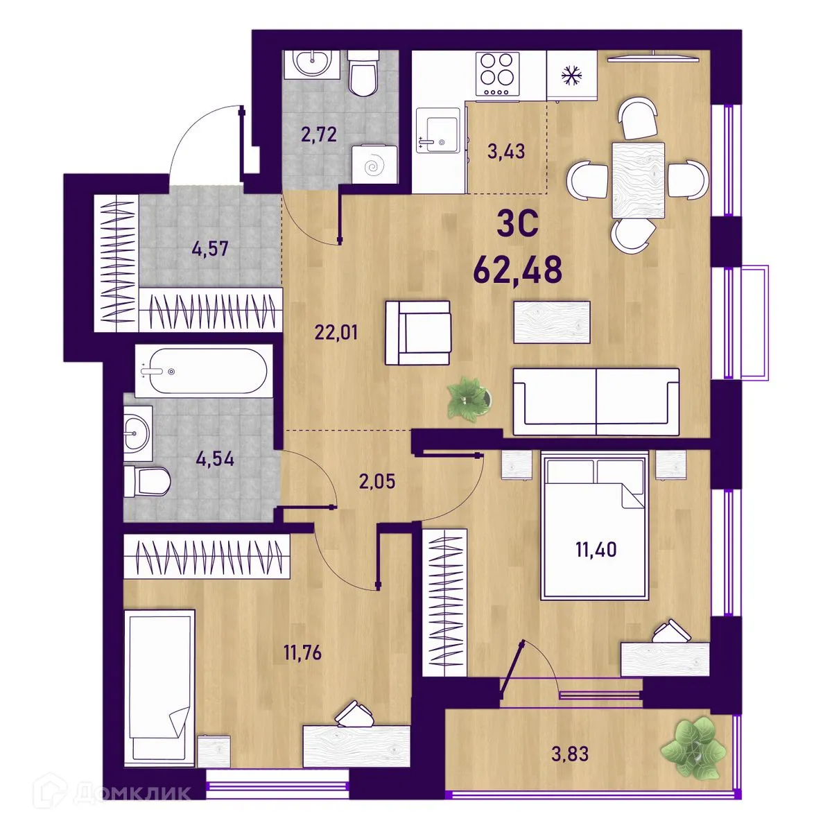 Фото квартиры в ЖК Оптимисты