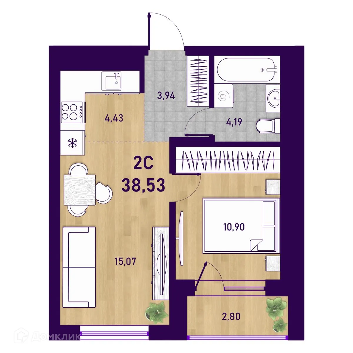 Фото квартиры в ЖК Оптимисты