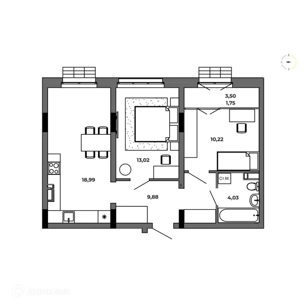 Квартира в ЖК по ул. Красный Пахарь