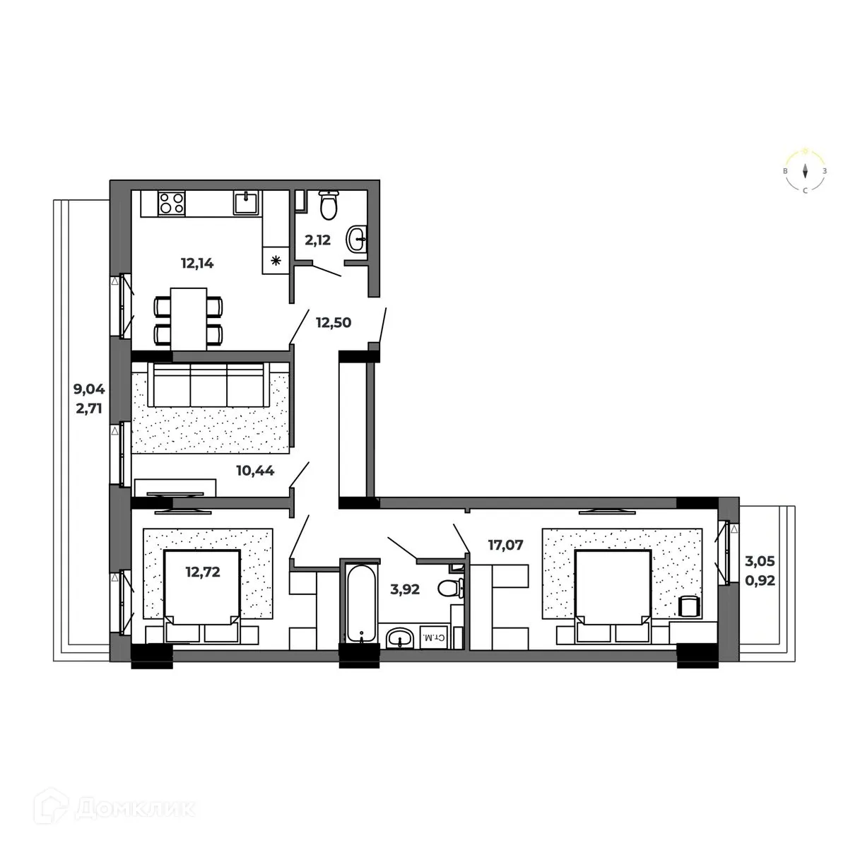 Фото квартиры в ЖК по ул. Красный Пахарь