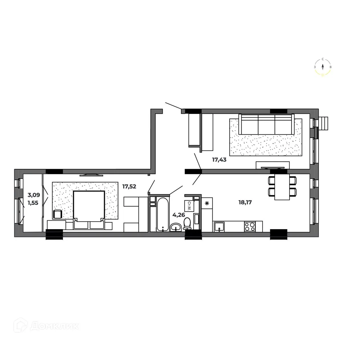 Фото квартиры в ЖК по ул. Красный Пахарь