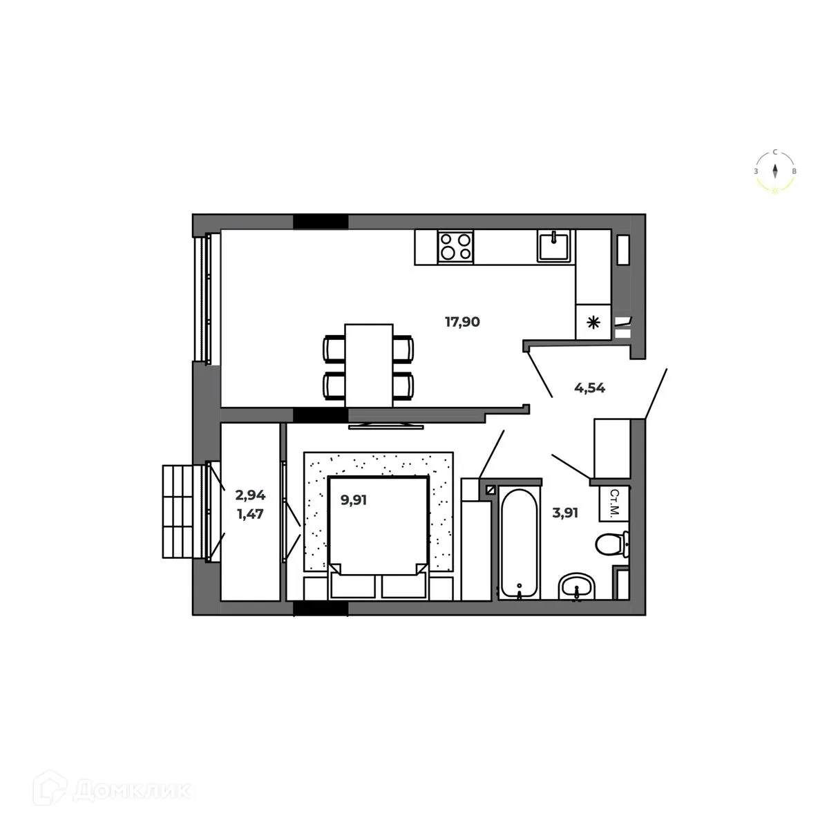 Фото квартиры в ЖК по ул. Красный Пахарь