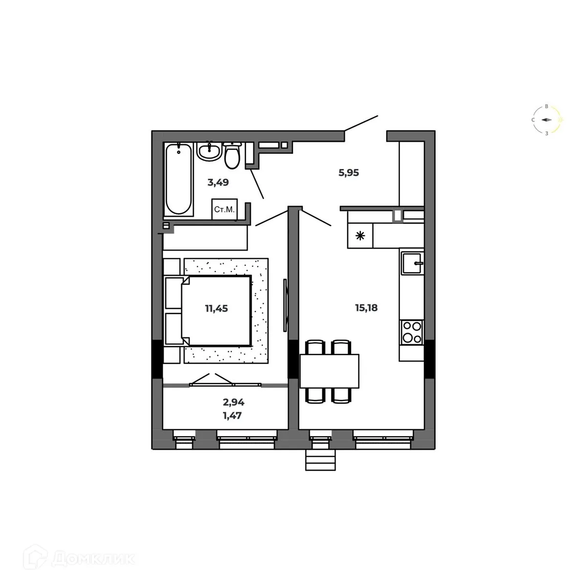 Фото квартиры в ЖК по ул. Красный Пахарь