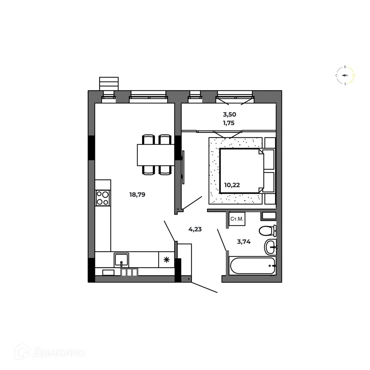 Фото квартиры в ЖК по ул. Красный Пахарь