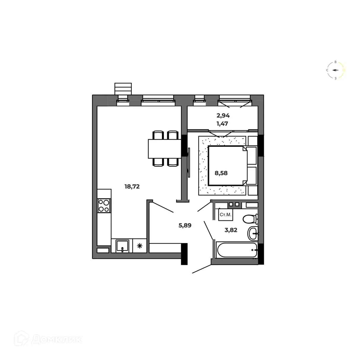 Фото квартиры в ЖК по ул. Красный Пахарь