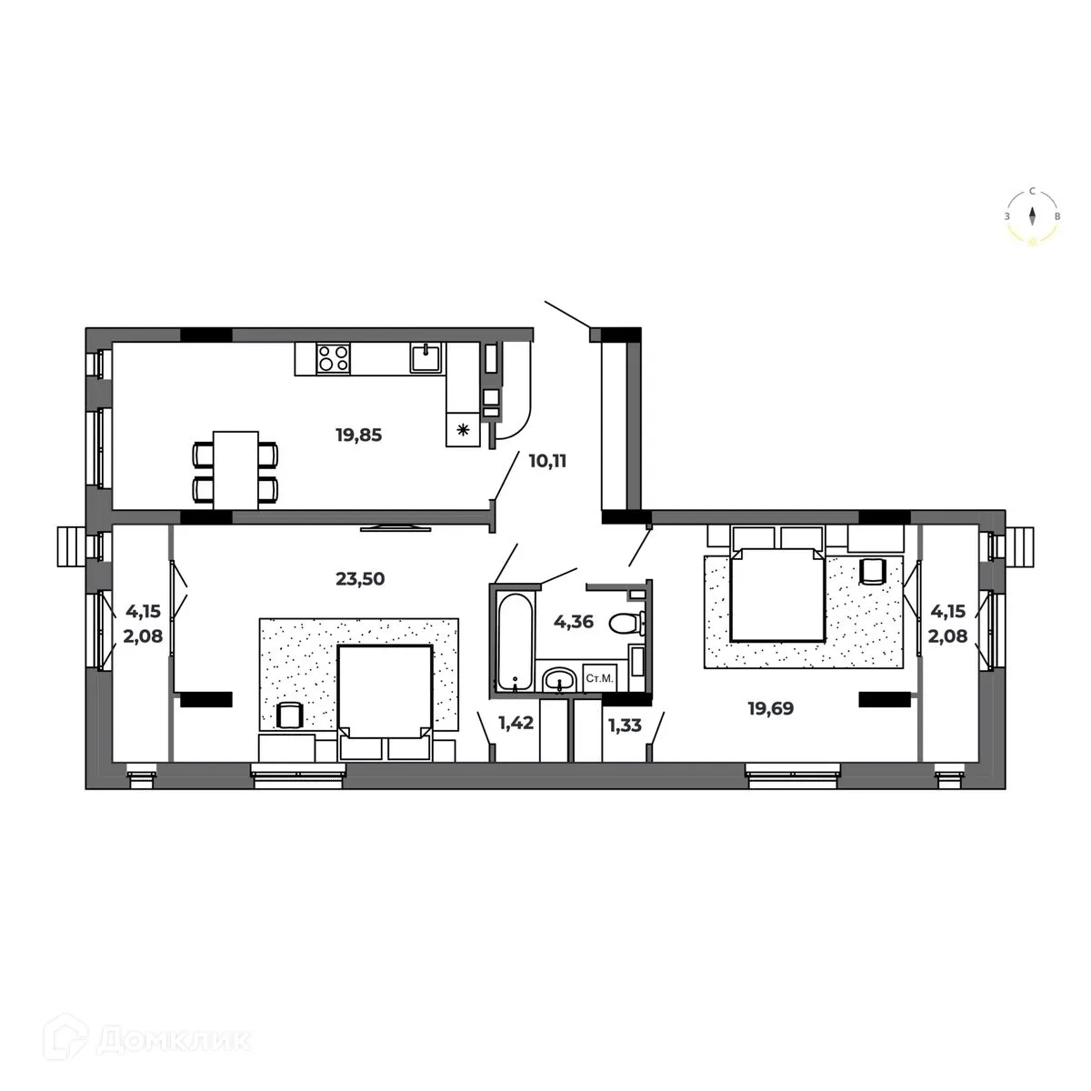 Фото квартиры в ЖК по ул. Красный Пахарь