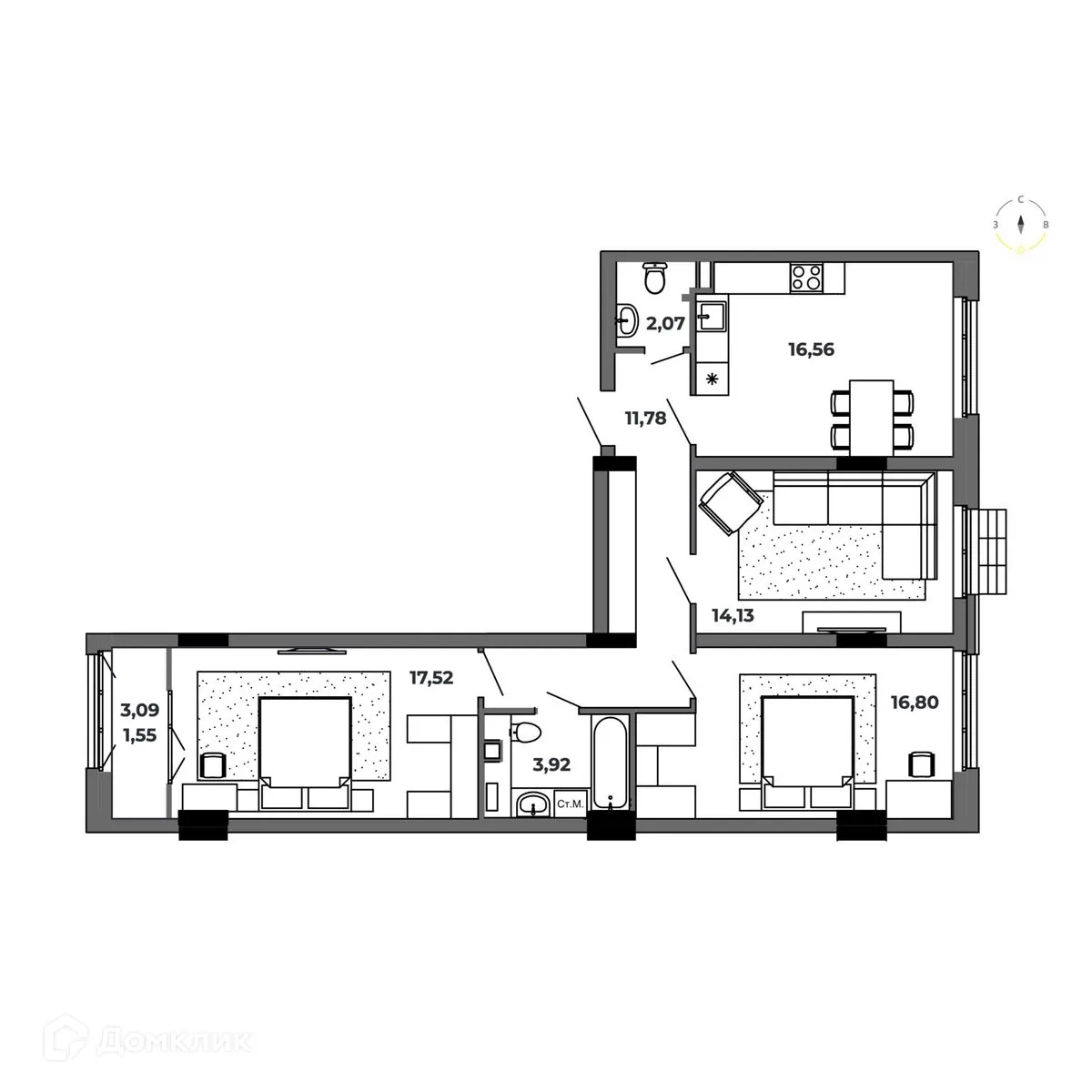 Фото квартиры в ЖК по ул. Красный Пахарь