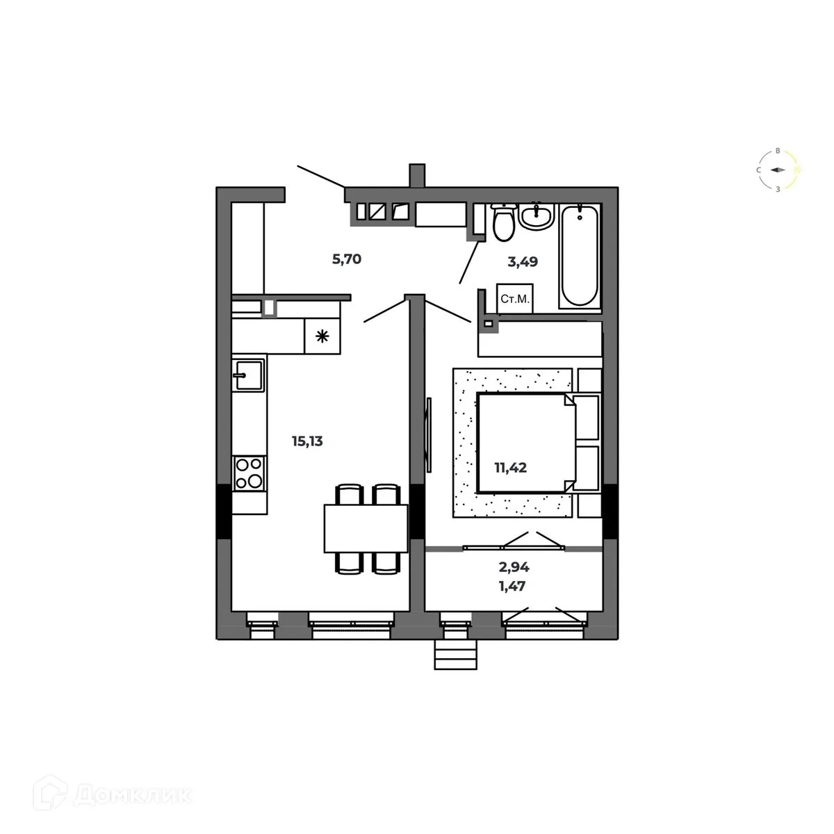 Фото квартиры в ЖК по ул. Красный Пахарь