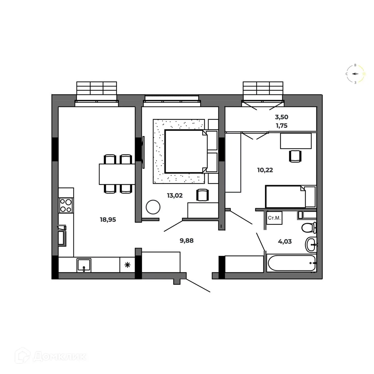 Фото квартиры в ЖК по ул. Красный Пахарь