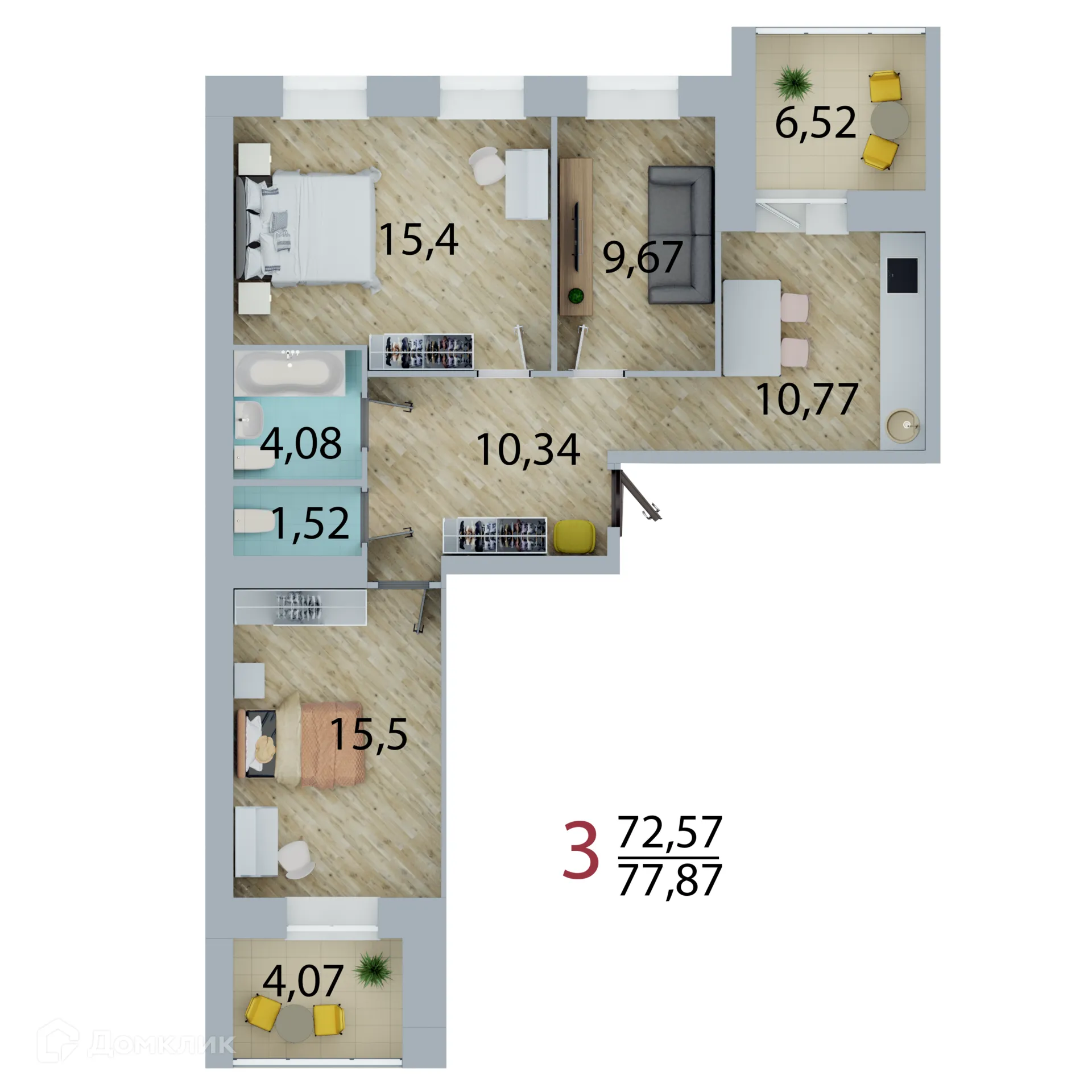 Фото квартиры в ЖК Енисейский