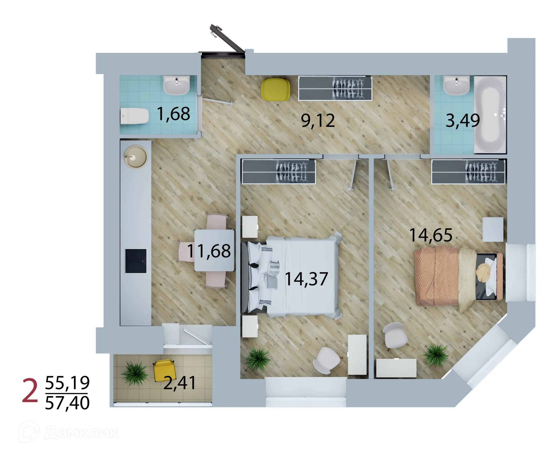 Фото квартиры в ЖК Енисейский