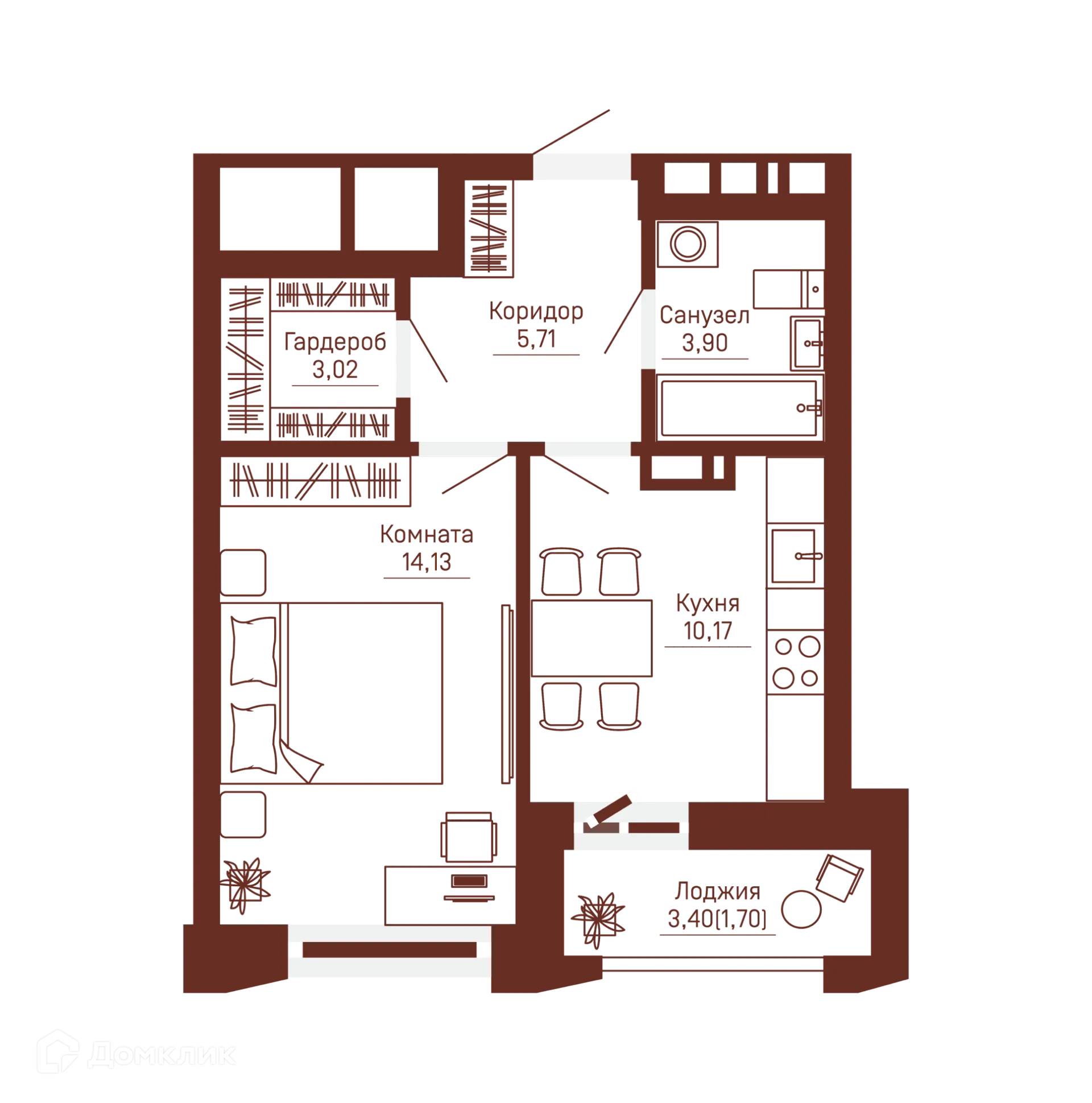 Фото квартиры в ЖК Три девятых